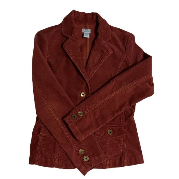 GH Bass Women's Corduroy Jacket Size XS Pockets Metal Buttons Color Red Wine - Picture 3 of 5